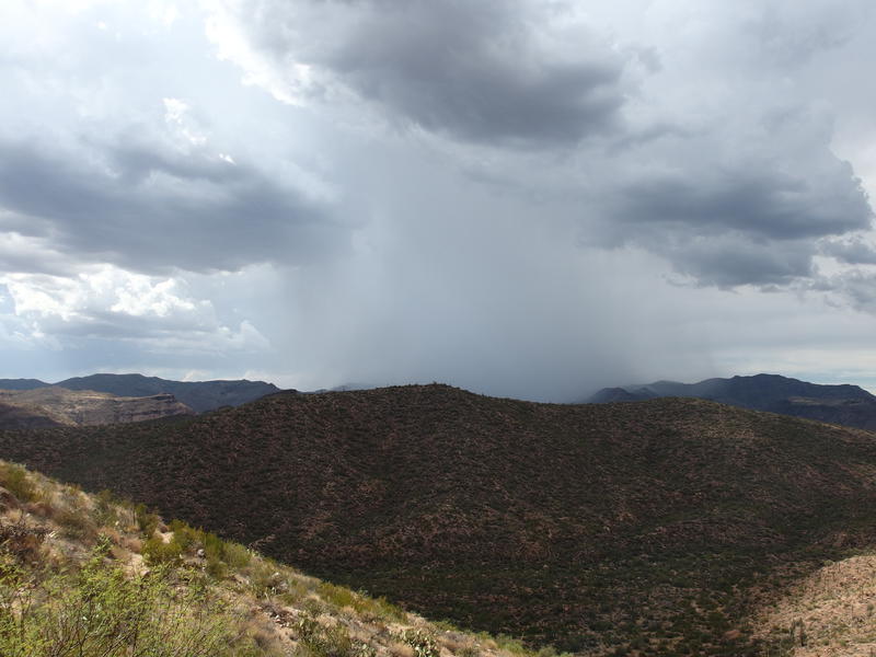 A growing downpour slowly approaches