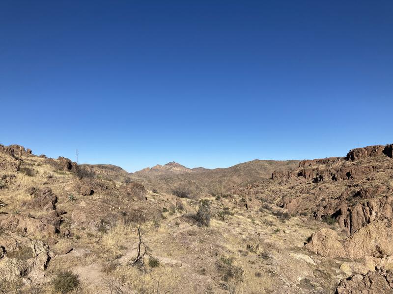 A very dry desert from the Red Tanks Saddle