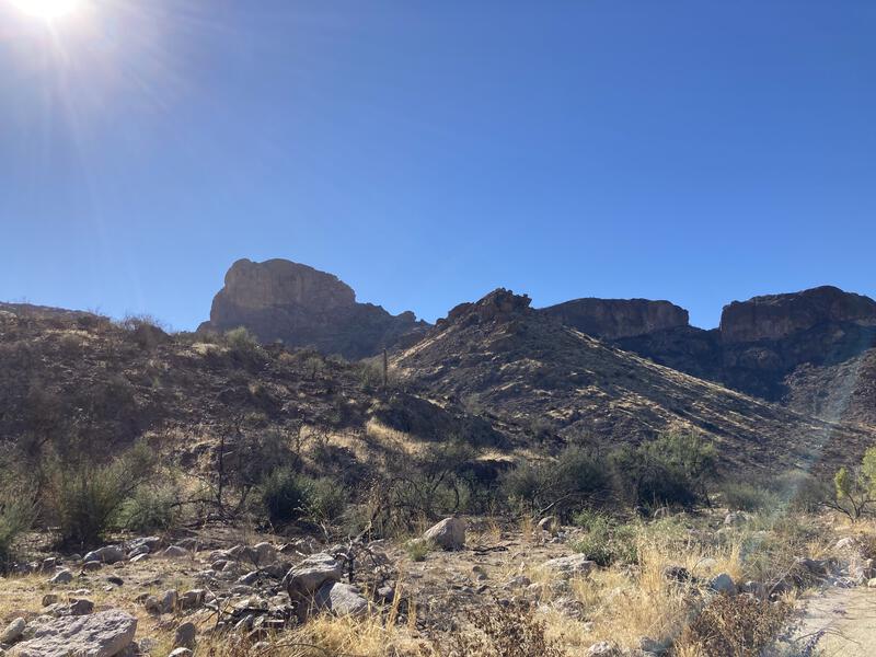 A hot sun bathing the final hike out