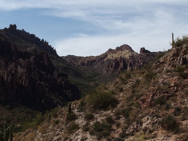 Looking up Peralta Canyon towards Fremont Saddle