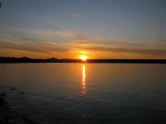 Setting sun over Salmon Trout Bay