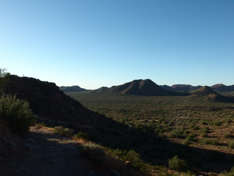 Down the trail into the sunny valley