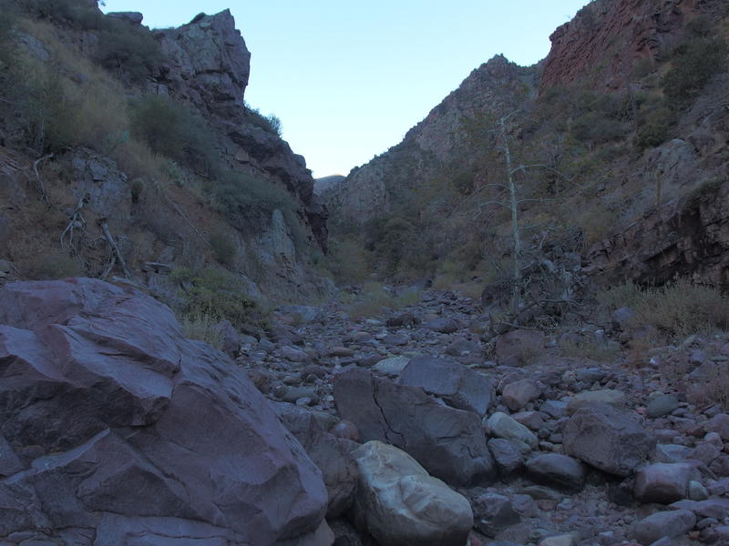 A very dry bottom of South Fork Deadman Creek