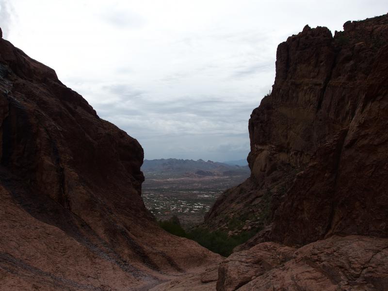 Looking out the bowl to Lost Dutchman