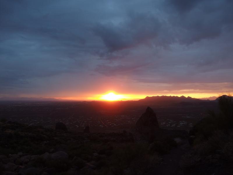 Fiery sunset over Phoenix