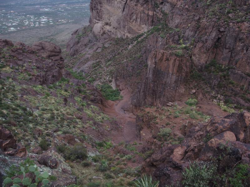 Wet and muddy path back down