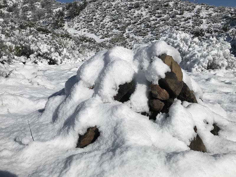 Cairn hiding in the snow