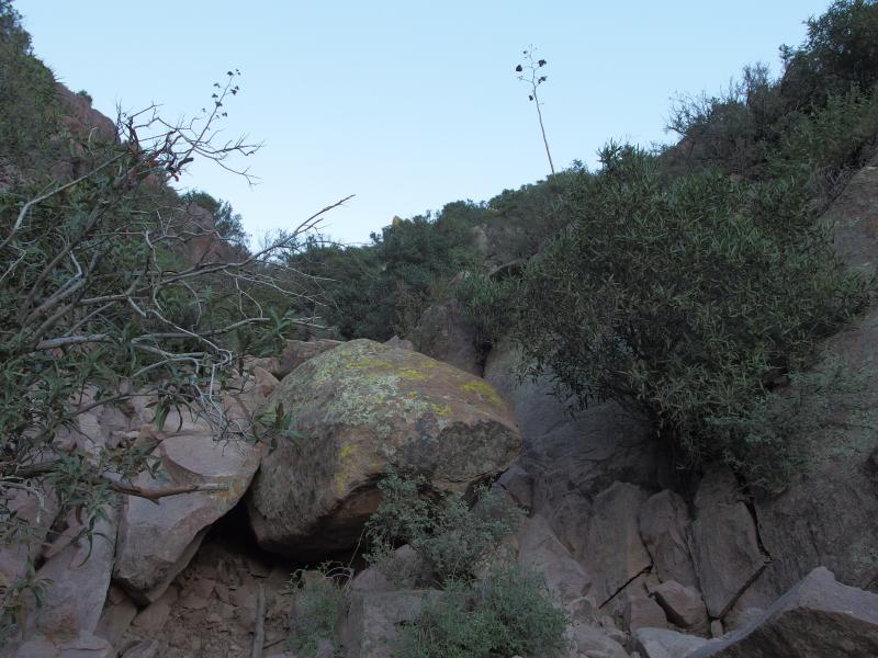 Steep boulders along the path