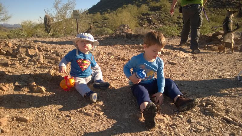 Noah and Thomas relaxing at the saddle