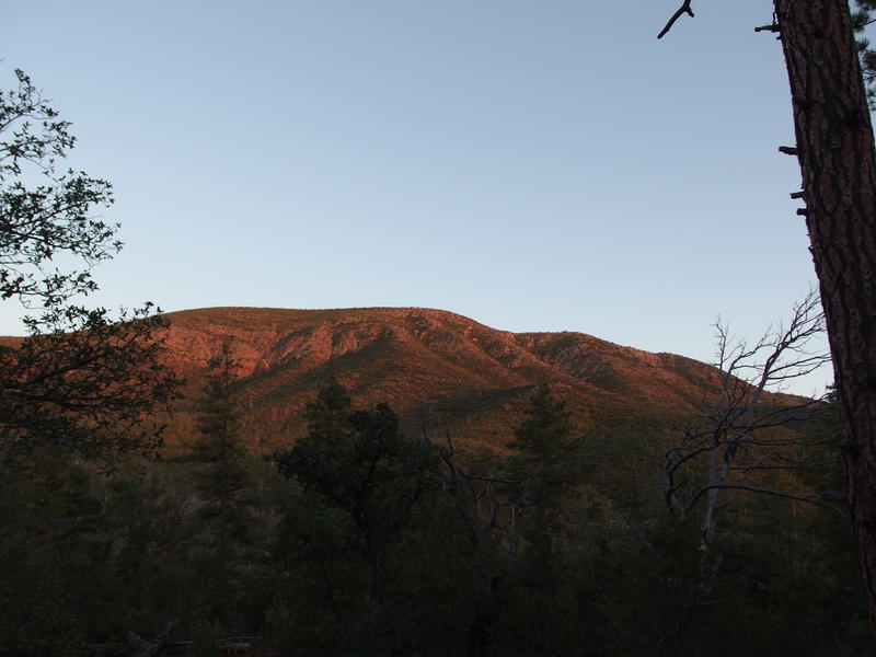 Sunset lighting up the ridge