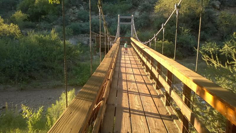 Noah on the suspension bridge