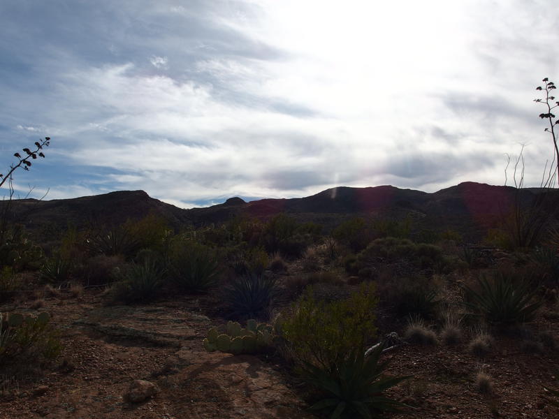 Bright sun over the hills of Tortilla