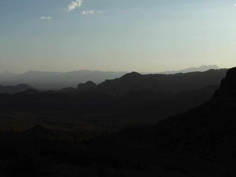 Four Peaks silhouette under the rising sun