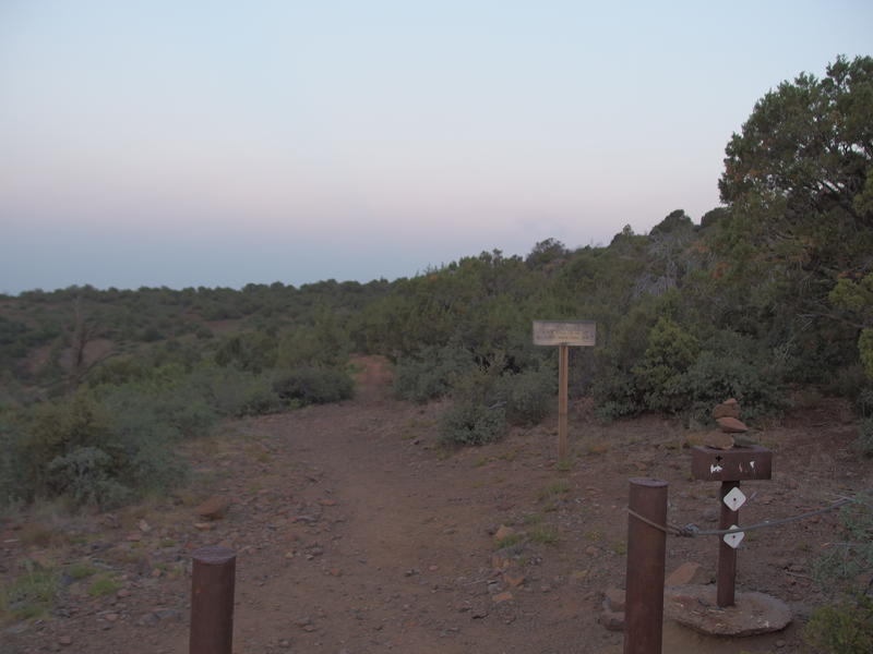 Dim morning light on Twin Buttes Trailhead