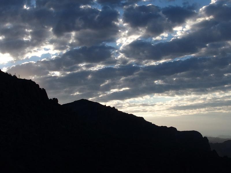 Tall ridge blocking the rising sun