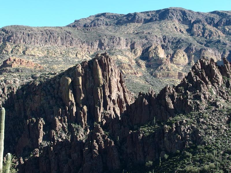 Sharp rocks round Le Barge Canyon